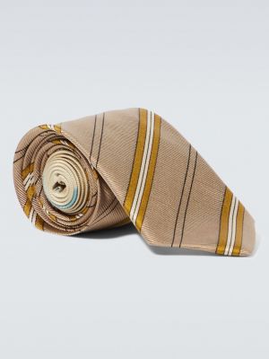 Шелковый галстук Dries Van Noten бежевый