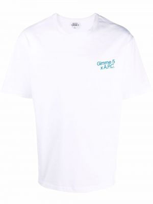 Camiseta con estampado A.p.c. blanco