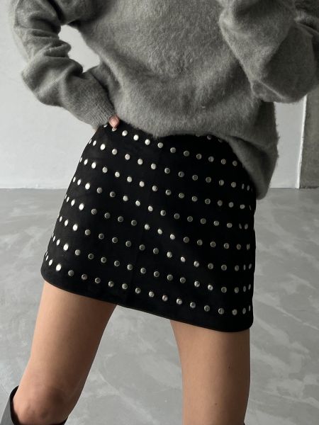 Semišové mini sukně Laluvia černé