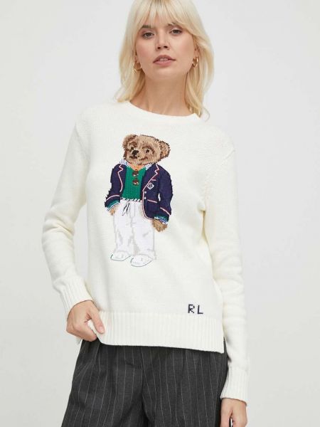 Pamut pulóver Polo Ralph Lauren bézs