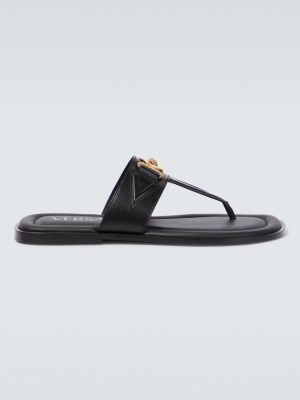 Кожаные сандалии Versace черные