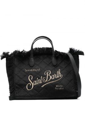 Nákupná taška so strapcami Mc2 Saint Barth čierna