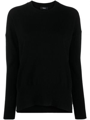 Kašmírový sveter s okrúhlym výstrihom Theory čierna