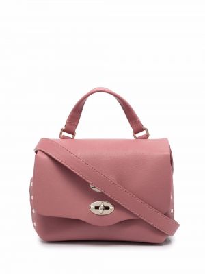 Lær shoppingbag Zanellato rosa