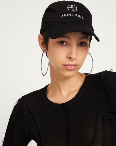 Памучна шапка с козирки Anine Bing черно
