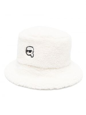 Biała czapka Karl Lagerfeld