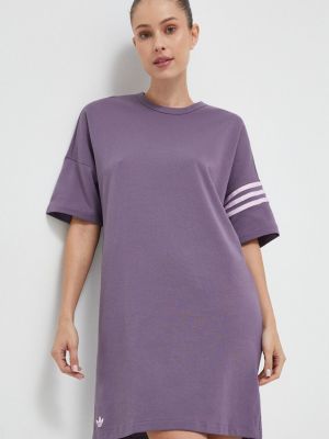 Sukienka mini oversize Adidas Originals fioletowa