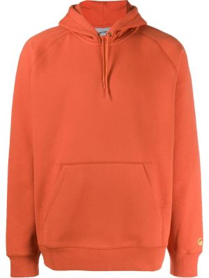 Hoodie med broderi Carhartt Wip orange