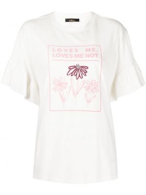 T-shirt mit print mit rüschen Twinset weiß