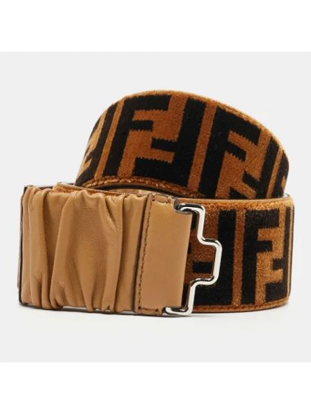 Cinturón de cuero Fendi Vintage marrón