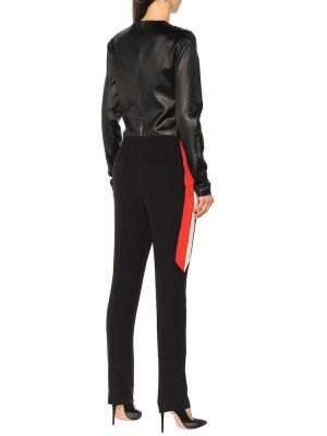 Ravne hlače z visokim pasom Givenchy črna