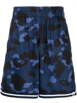 Shorts de sport à imprimé à imprimé camouflage A Bathing Ape® bleu