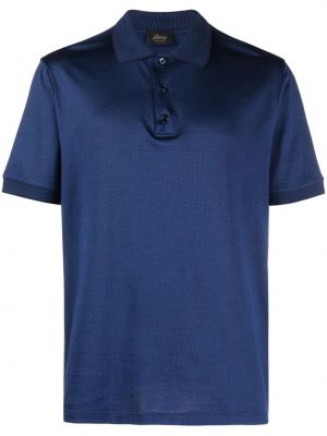 Medvilninis polo marškinėliai Brioni mėlyna
