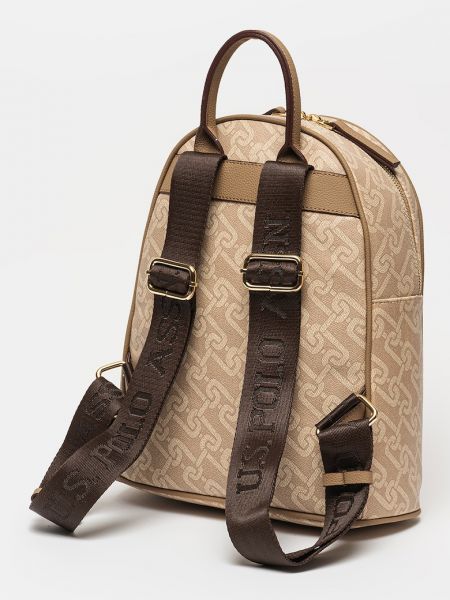 Рюкзак с принтом из искусственной кожи U.s. Polo Assn. бежевый