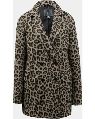 Leopardí zimní kabát Dorothy Perkins Tall hnědý