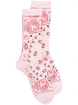 Socken mit stickerei Alanui pink