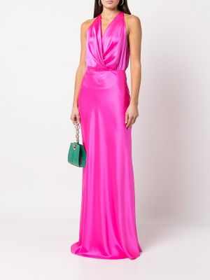 Drapované večerní šaty Michelle Mason růžové