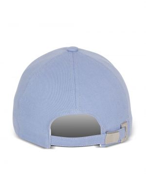 Medvilninis siuvinėtas kepurė su snapeliu Balmain mėlyna