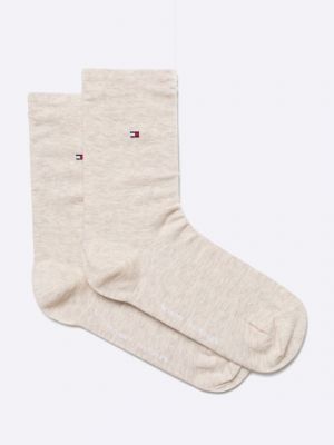 Чорапи за жартиери Tommy Hilfiger бежово