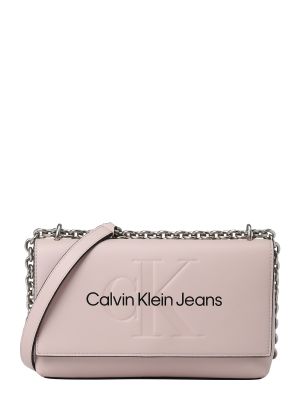 Borsa a tracolla a tinta unita Calvin Klein Jeans rosa
