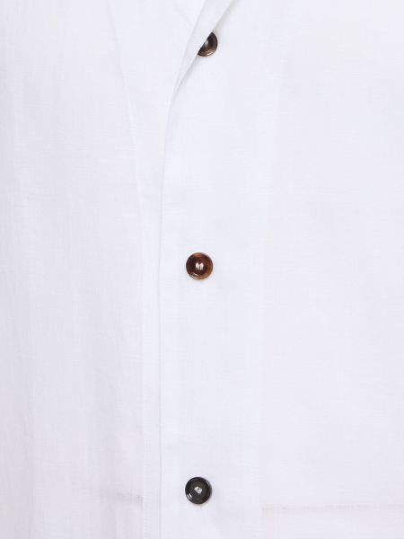 Λινό πουκάμισο με κοντό μανίκι Brioni λευκό
