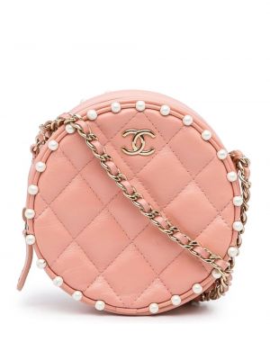 Crossbody kabelka s perlami Chanel Pre-owned ružová