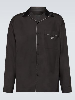 Копринена риза Prada черно