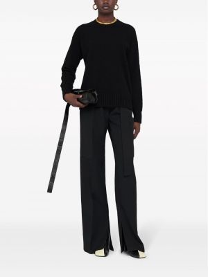 Kašmírový svetr s kulatým výstřihem Jil Sander černý