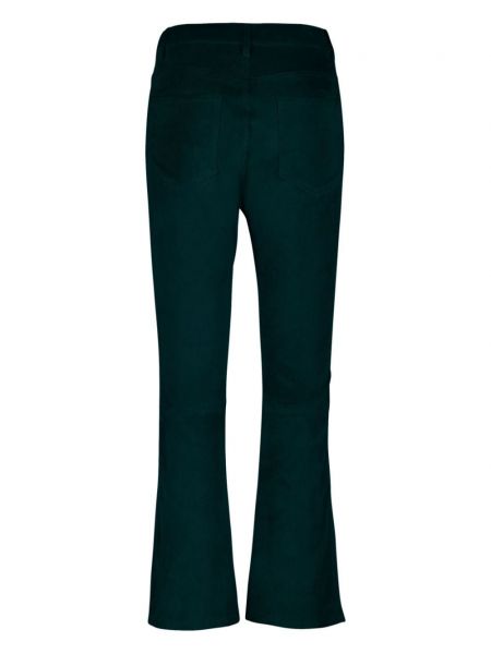 Semišové kalhoty s vysokým pasem Paula zelené