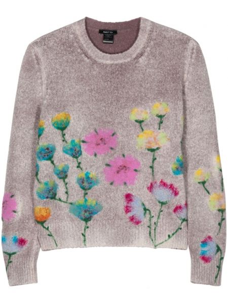 Пуловер на цветя Avant Toi виолетово