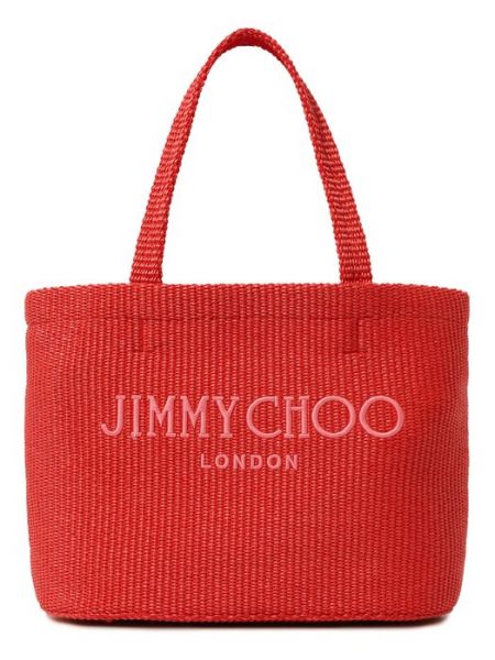 Пляжная сумка шоппер Jimmy Choo красная