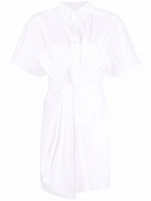 Klasické bavlněné mini šaty s krátkými rukávy Alexanderwang.t - bílá