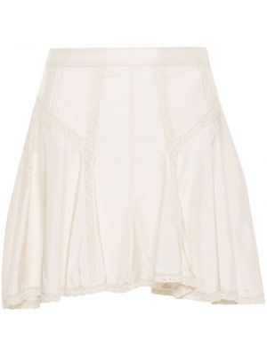Hedvábné mini sukně Isabel Marant bílé