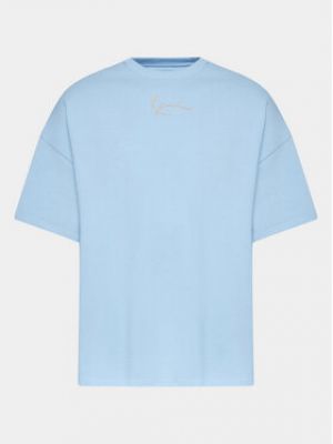 Bavlnené priliehavé športové tričko Karl Kani - modrá