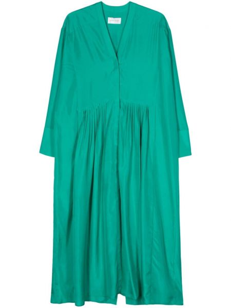 Kleid mit plisseefalten Christian Wijnants grün