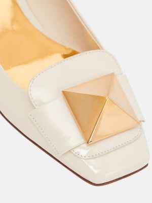 Lakkozott bőr balerina cipők Valentino Garavani fehér