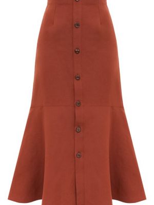 Шелковая льняная юбка Agnona коричневая