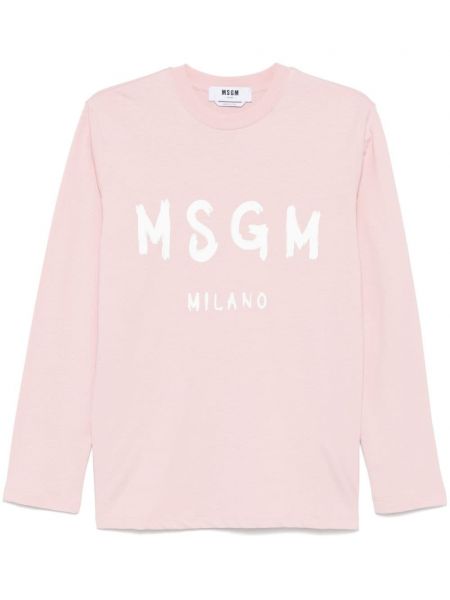 Painettu t-paita Msgm pinkki