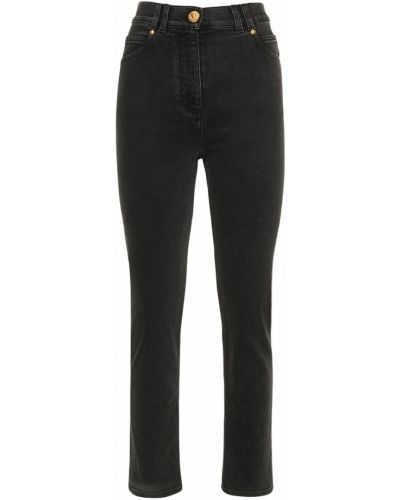 Slim fit skinny džíny s vysokým pasem Balmain černé
