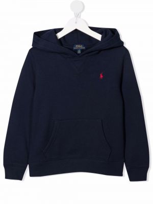 Hoodie med broderi för tjejer Ralph Lauren Kids blå