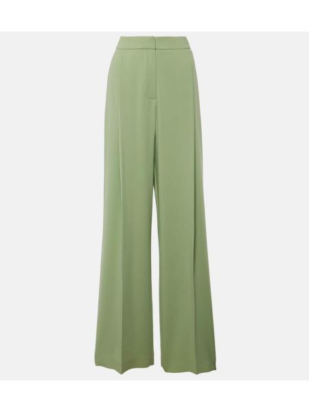 Široké kalhoty s vysokým pasem Oscar De La Renta zelené