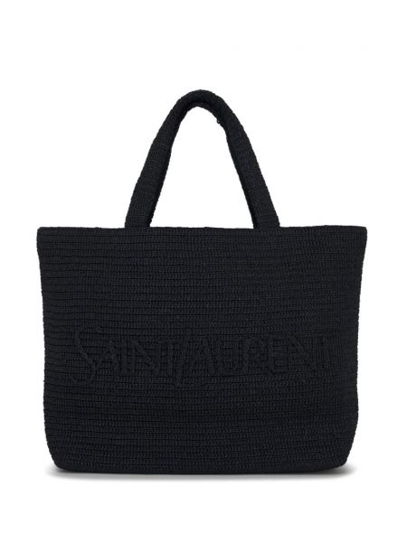 Shopper handtasche mit stickerei Saint Laurent schwarz