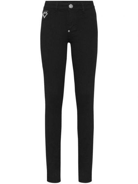 Herzmuster stretch-jeans mit kristallen Philipp Plein schwarz