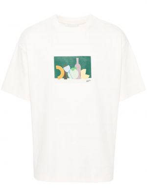 T-shirt en coton à imprimé Drôle De Monsieur blanc
