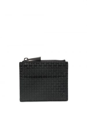 Kockovaná kožená peňaženka Serapian čierna