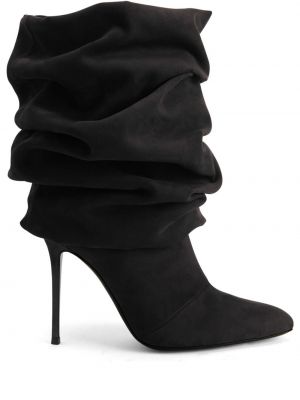 Semišové kotníkové boty Giuseppe Zanotti černé