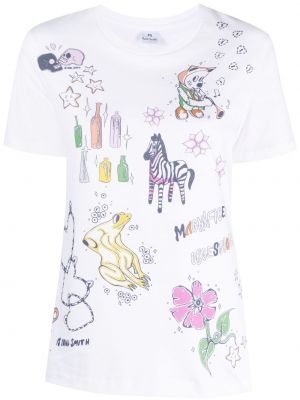T-shirt con stampa Ps Paul Smith bianco