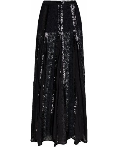Długa spódnica koronkowa bawełniana Charo Ruiz Ibiza, сzarny