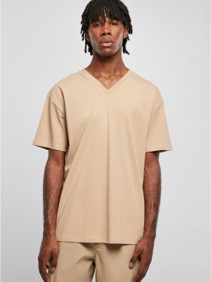Polo marškinėliai oversize Urban Classics Plus Size smėlinė