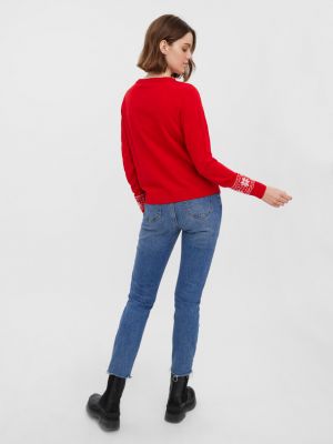 Sweter Vero Moda czerwony
